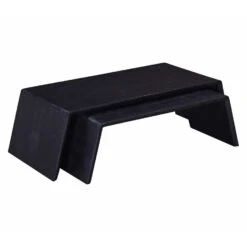 Giga Meubel Salontafel Zwart - 115x50x34cm - Mangohout - Tafel Amaya