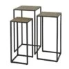 Bijzettafel Set Van 3 Lizzy Metallic Brons - 35x35x70 Cm - Metaal - Goudkleurig -VIDAXL Verkoopwinkel 1000084474