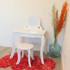 MISOU Make Up Tafel Kinderen Met Spiegel En Kruk Kaptafel -VIDAXL Verkoopwinkel 1000085001 0110