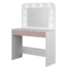 Trasman Kaptafel Holly Met Spiegel En Verlichting 2 Lades Spaanplaat - Wit/roze -VIDAXL Verkoopwinkel 1000087343