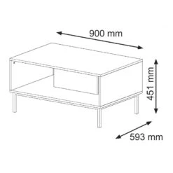 Salontafel Ravenna B Foil MDF 45x90x60 Wit/Goud 9 Salontafel Ravenna B Foil MDF 45x90x60 Wit/Goud -VIDAXL Verkoopwinkel 1000088574 0103