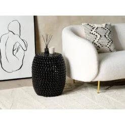 Beliani Bijzettafel UHANA - Zwart Synthetisch Materiaal -VIDAXL Verkoopwinkel 1000090847 0101