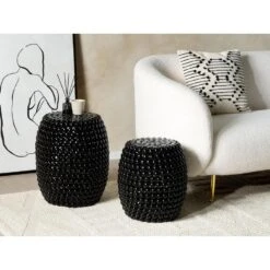 Beliani Bijzettafel UHANA - Zwart Synthetisch Materiaal -VIDAXL Verkoopwinkel 1000090847 0103