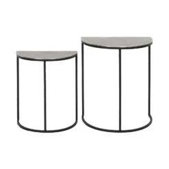 Bijzettafel Peto - Antiek Lood/Zwart - Set