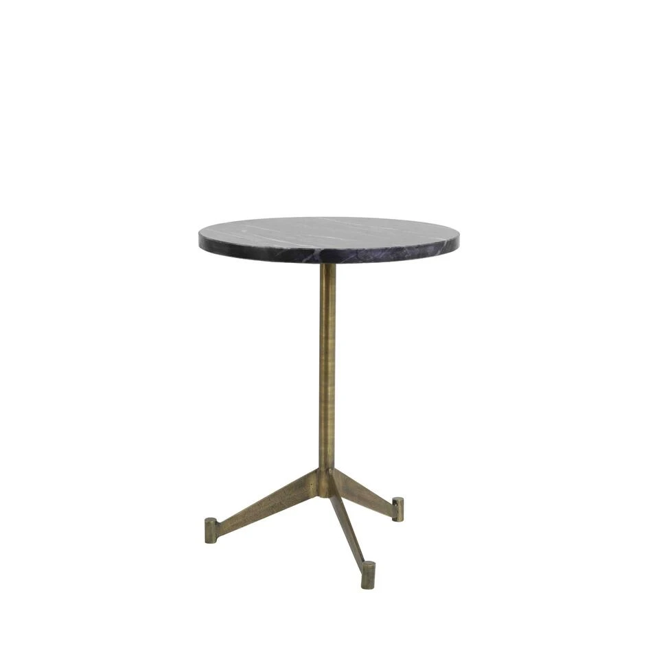 Bijzettafel Lomelo - Zwart/Antiek Brons - Ø40cm 3 Bijzettafel Lomelo - Zwart/Antiek Brons - Ø40cm