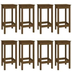 VidaXL 9-delige Barset Massief Grenenhout Honingbruin -VIDAXL Verkoopwinkel 1000092777 0102