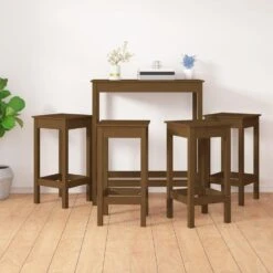 VidaXL 5-delige Barset Massief Grenenhout Honingbruin 7 VidaXL 5-delige Barset Massief Grenenhout Honingbruin -VIDAXL Verkoopwinkel 1000092784 0101