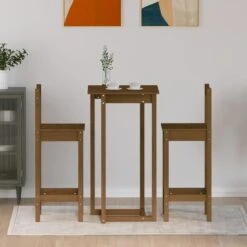 VidaXL 3-delige Barset Massief Grenenhout Honingbruin 8 VidaXL 3-delige Barset Massief Grenenhout Honingbruin -VIDAXL Verkoopwinkel 1000092796 0102