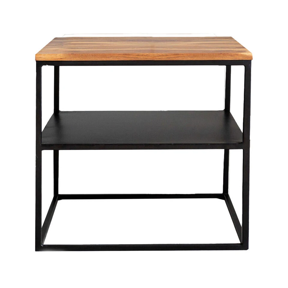 Industriële Vierkante Salontafel Rafael 60x60 Cm 60x60x45 Cm Mangohout 3 Industriële Vierkante Salontafel Rafael 60x60 Cm 60x60x45 Cm Mangohout