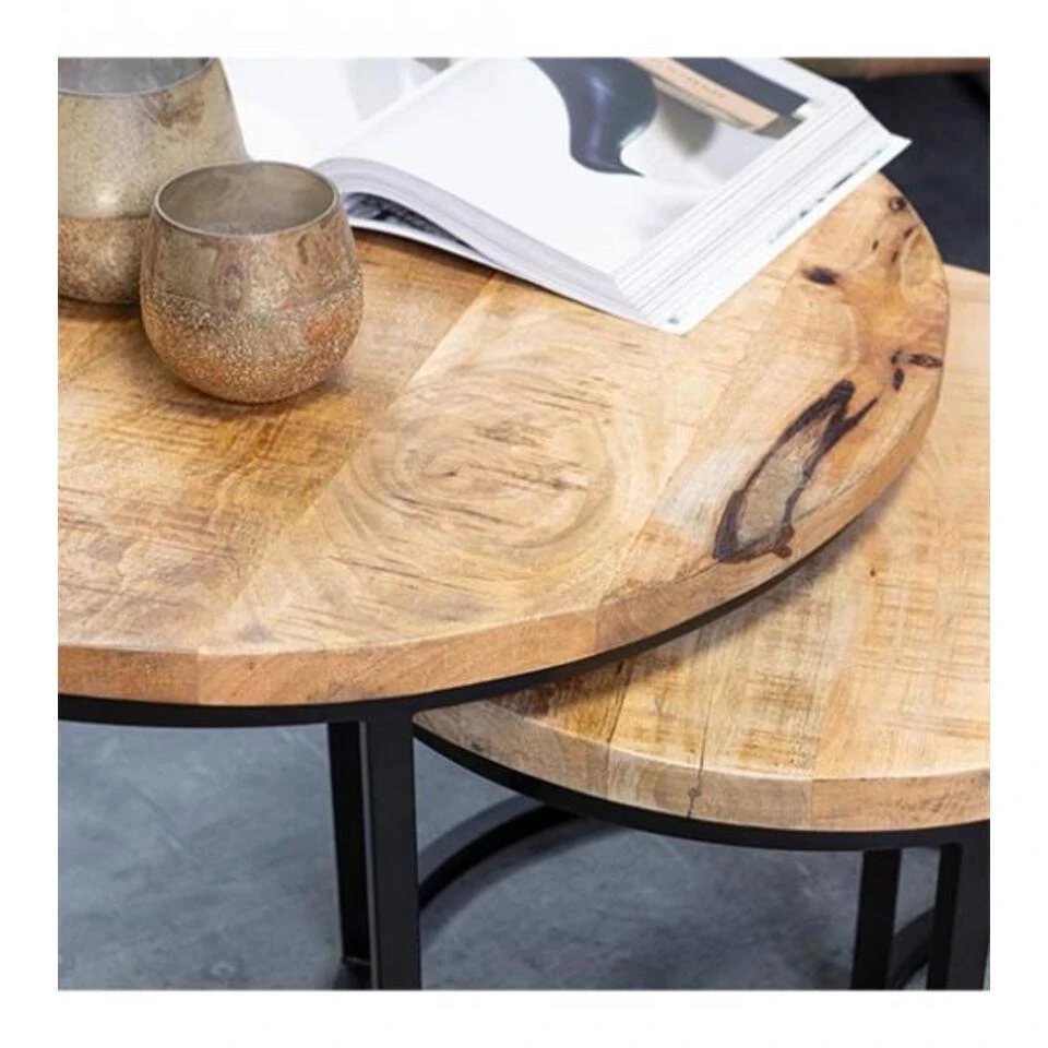 Furndea Morada Salontafel Industrieel Rond - Set Van 3 5 Furndea Morada Salontafel Industrieel Rond - Set Van 3 - Afbeelding 3