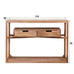 Industriële Sidetable Sabi Mangohout 2 Lades - 35x110x76 Cm - Mangohout - Bruin -VIDAXL Verkoopwinkel 1000095798 0102