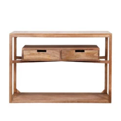 Industriële Sidetable Sabi Mangohout 2 Lades - 35x110x76 Cm - Mangohout - Bruin -VIDAXL Verkoopwinkel 1000095798 0103