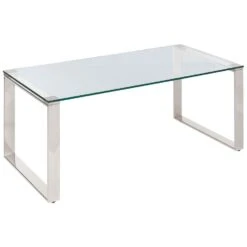 Beliani Salontafel TILON - Zilver Veiligheidsglas