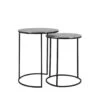 Bijzettafel Thizas - Nikkel/Zwart - Ø40+Ø35cm