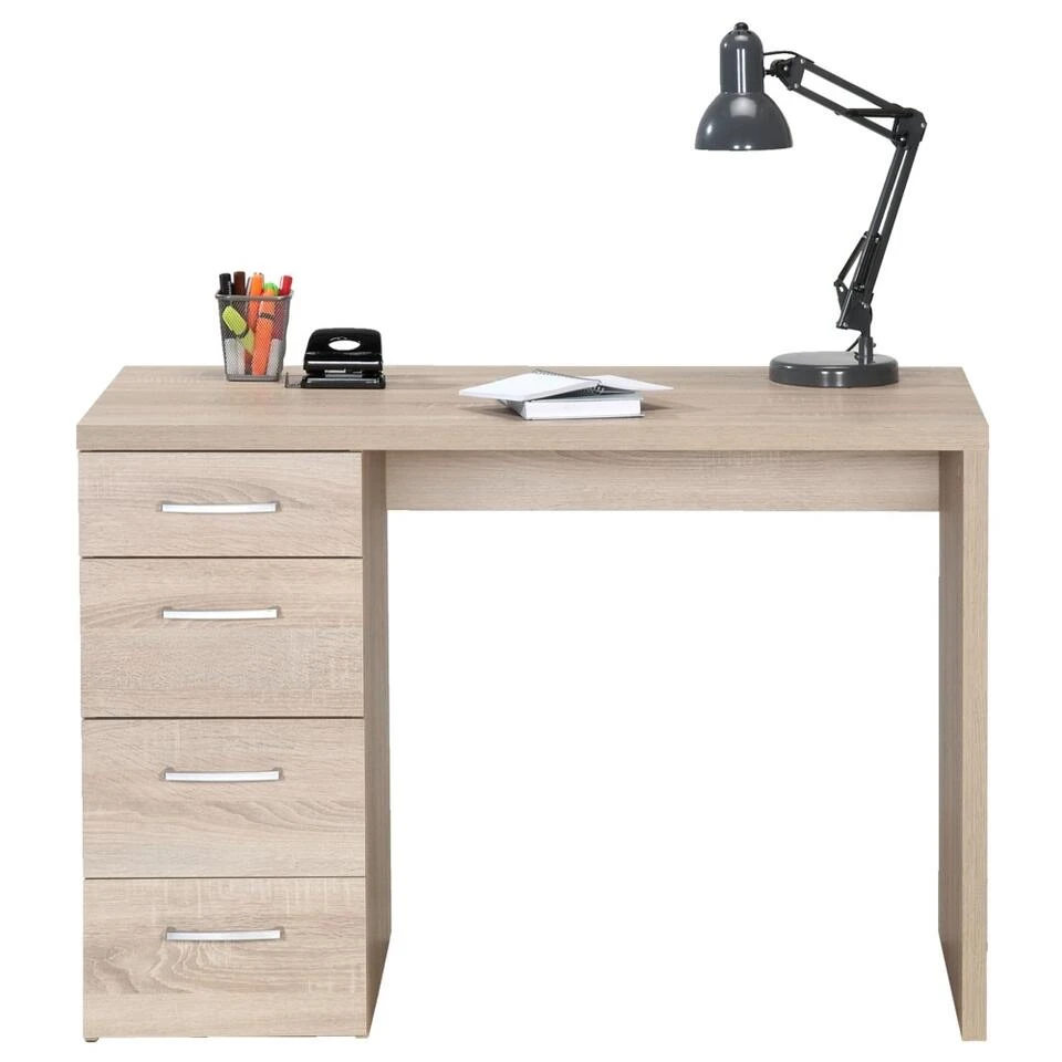 Bureau Daan - Eikenkleur - 74x110x60 Cm 4 Bureau Daan - Eikenkleur - 74x110x60 Cm - Afbeelding 2