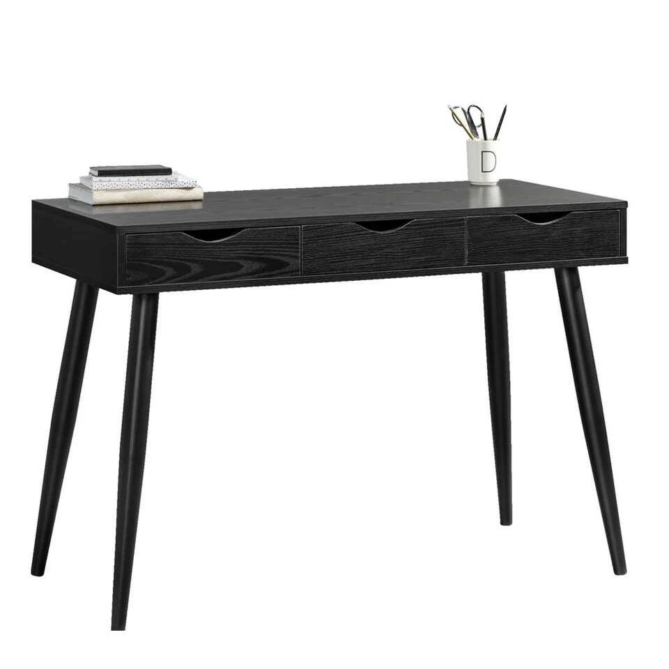 Bureau Montijo - Zwart - 77,1x110x50 Cm 5 Bureau Montijo - Zwart - 77,1x110x50 Cm - Afbeelding 3