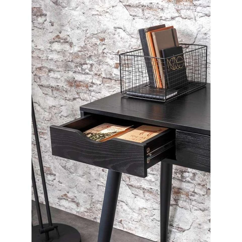 Bureau Montijo - Zwart - 77,1x110x50 Cm 6 Bureau Montijo - Zwart - 77,1x110x50 Cm - Afbeelding 4