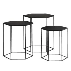 Bijzettafel Bologna - Zwart - Set Van Drie - 50,5x45,5x40 Cm -VIDAXL Verkoopwinkel 11990863 3001