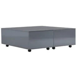 VidaXL Salontafel 100x100x35 Cm Hoogglans Grijs