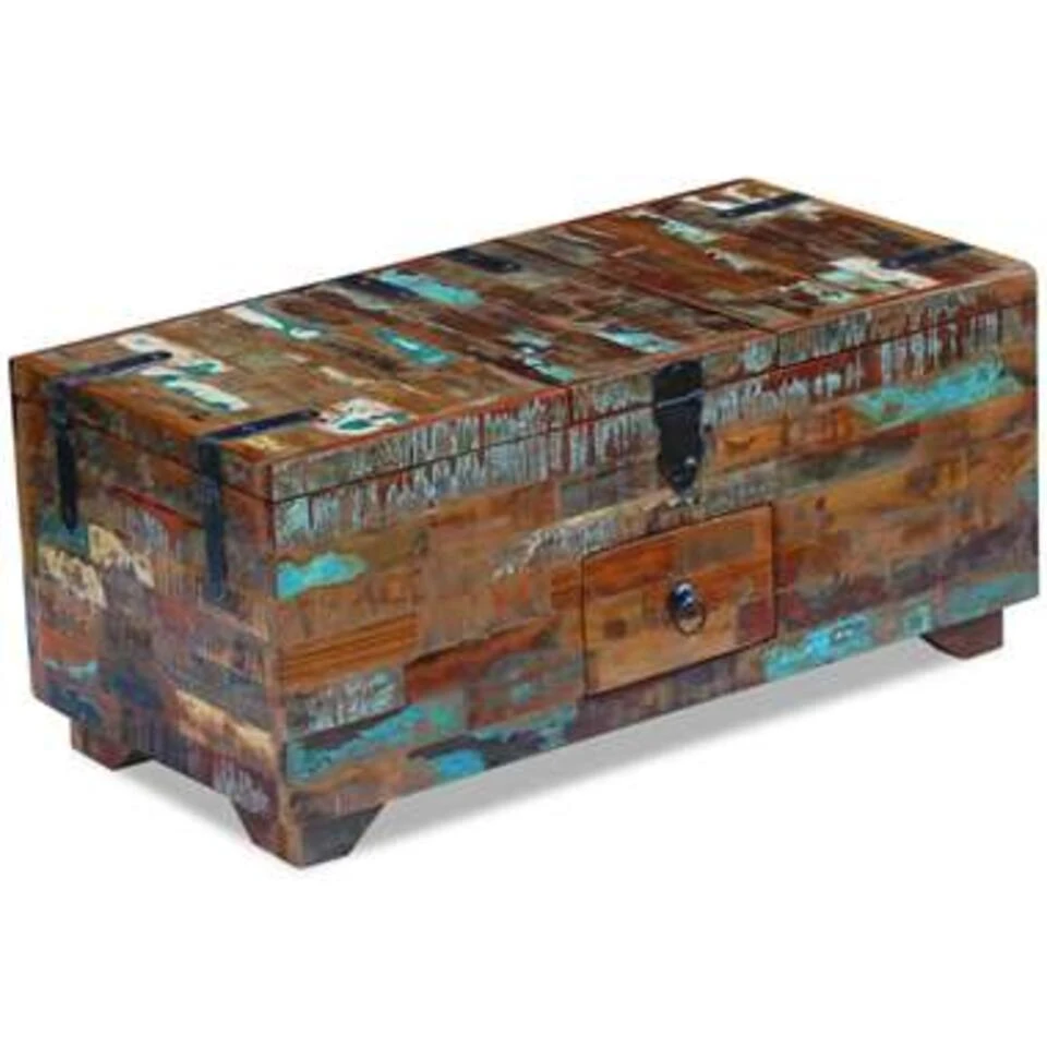 VidaXL Salontafel Kist 80x40x35 Cm Massief Gerecycled Hout 4 VidaXL Salontafel Kist 80x40x35 Cm Massief Gerecycled Hout - Afbeelding 2