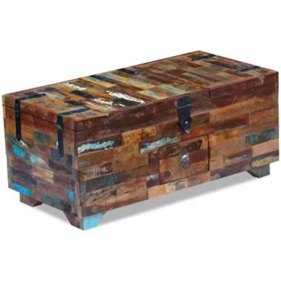 VidaXL Salontafel Kist 80x40x35 Cm Massief Gerecycled Hout 3 VidaXL Salontafel Kist 80x40x35 Cm Massief Gerecycled Hout