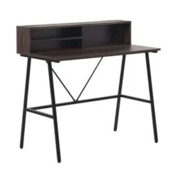 Beliani Bureau HARISON - Donkere Houtkleur Spaanplaat