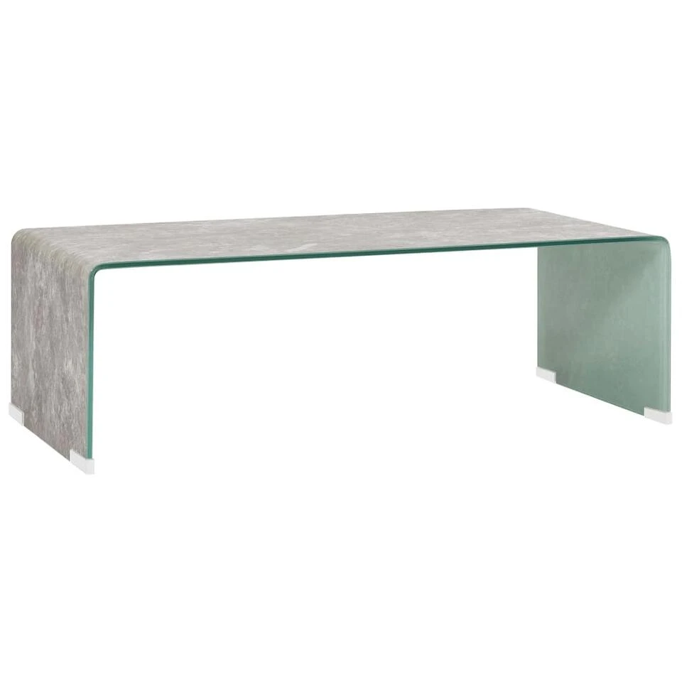 VidaXL Salontafel 98x45x31 Cm Gehard Glas Marmer Bruin 3 VidaXL Salontafel 98x45x31 Cm Gehard Glas Marmer Bruin