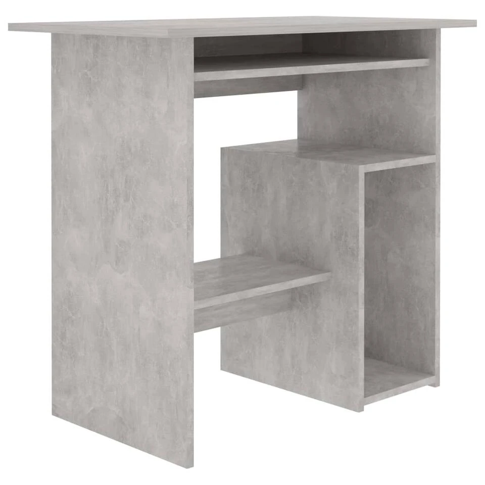 VidaXL Bureau 80x45x74 Cm Spaanplaat Betongrijs 3 VidaXL Bureau 80x45x74 Cm Spaanplaat Betongrijs