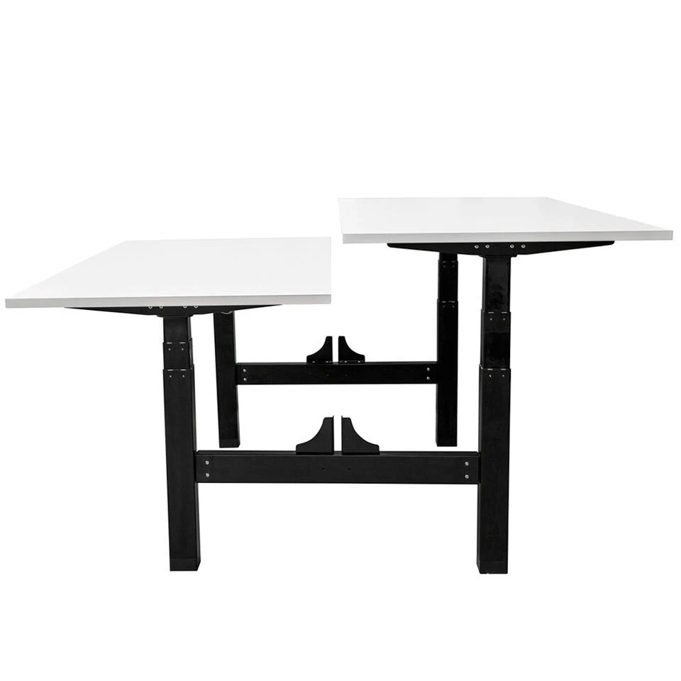Elektrisch Verstelbaar Duo Bureau - 160x80 Cm - Two Dual Motor - Zwart / Wit 4 Elektrisch Verstelbaar Duo Bureau - 160x80 Cm - Two Dual Motor - Zwart / Wit - Afbeelding 2