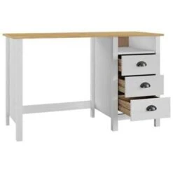 VidaXL Bureau Hill 3 Lades 120x50x74 Cm Massief Grenenhout 9 VidaXL Bureau Hill 3 Lades 120x50x74 Cm Massief Grenenhout -VIDAXL Verkoopwinkel 1394364847 0103