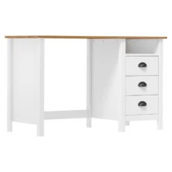 VidaXL Bureau Hill 3 Lades 120x50x74 Cm Massief Grenenhout