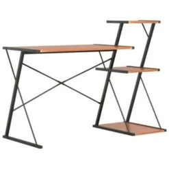 VidaXL Bureau Met Schap 116x50x93 Cm Zwart En Bruin