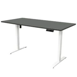 Elektrisch Verstelbaar Bureau - 140x80 Cm - Single Motor - Wit / Antraciet