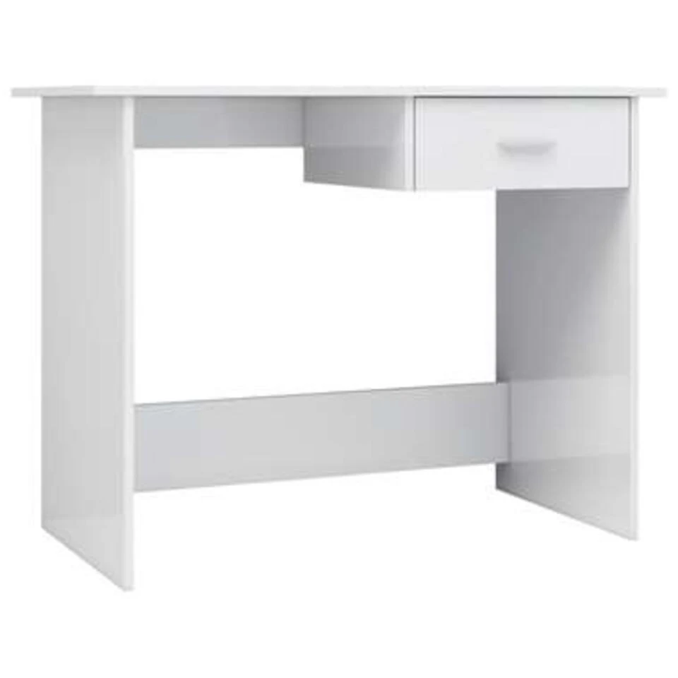 VidaXL Bureau 100x50x76 Cm Bewerkt Hout Hoogglans Wit 3 VidaXL Bureau 100x50x76 Cm Bewerkt Hout Hoogglans Wit