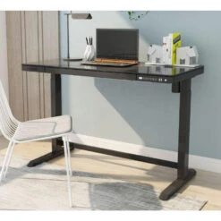Elektrisch Verstelbaar Bureau / Thuiswerkplek - 120x60 Cm - Glas Zwart -VIDAXL Verkoopwinkel 1652379243 0102