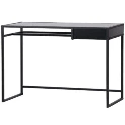 WOOOD Teun Bureau Met Lade - Metaal - Zwart - 110x76x50