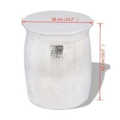VidaXL Krukje/bijzettafeltje Gehamerd Aluminium Zilverkleurig -VIDAXL Verkoopwinkel 1770fee6c32948fd989d176ee371f715