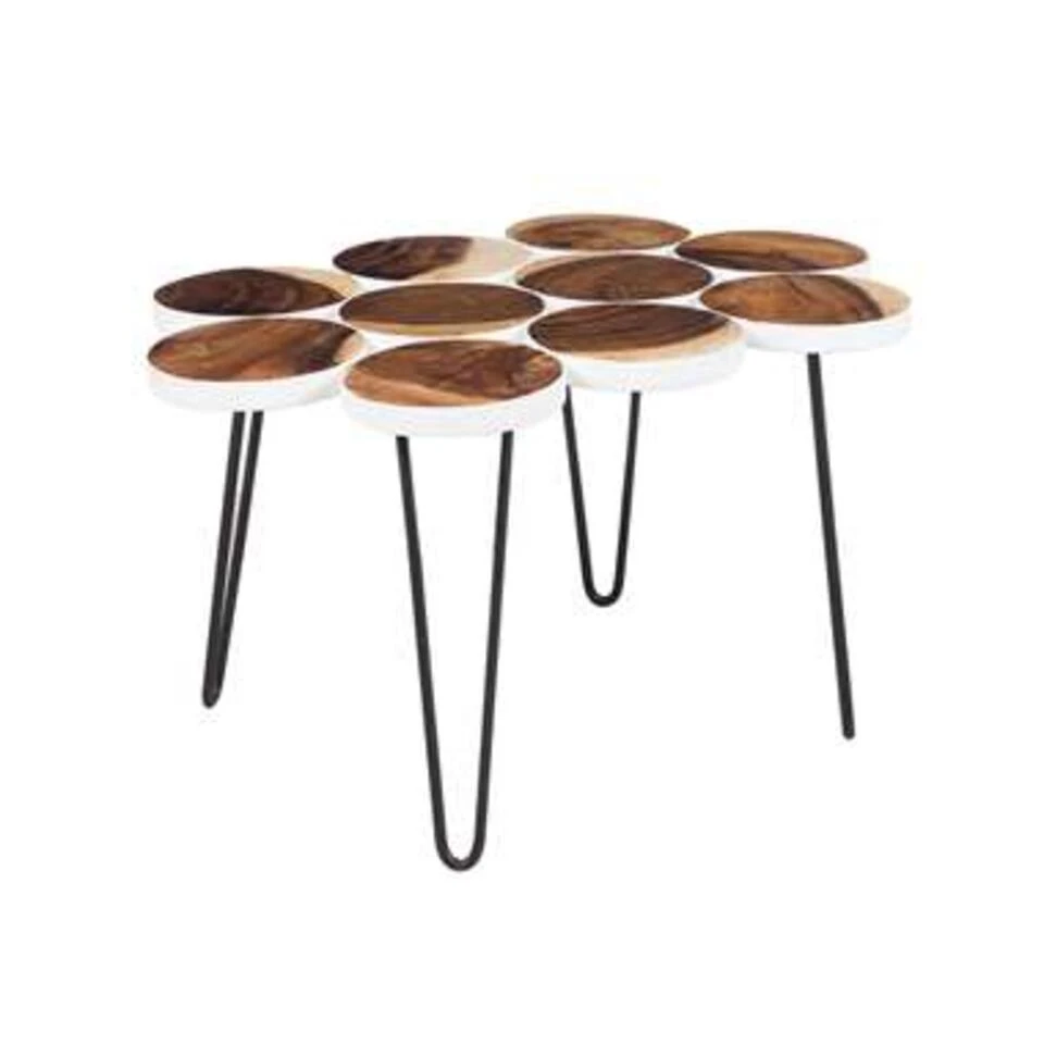 Beliani Bijzettafel TIJUANA - Lichte Houtkleur Suarhout 3 Beliani Bijzettafel TIJUANA - Lichte Houtkleur Suarhout