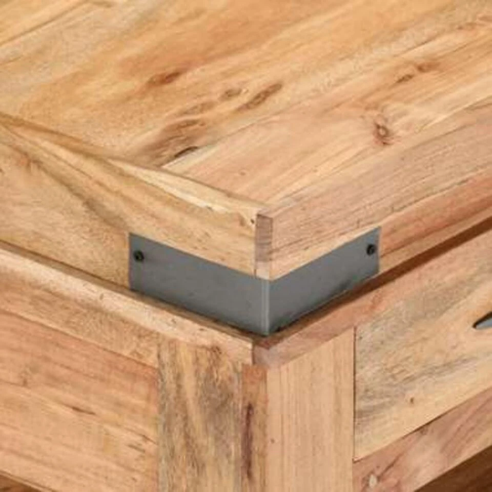 VidaXL Salontafel 110x52x45 Cm Massief Acaciahout 3 VidaXL Salontafel 110x52x45 Cm Massief Acaciahout - Afbeelding 2