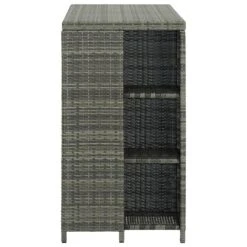 VidaXL Bartafel Met Opbergrek 120x60x110 Cm Poly Rattan Grijs 8 VidaXL Bartafel Met Opbergrek 120x60x110 Cm Poly Rattan Grijs -VIDAXL Verkoopwinkel 1bb65c206b8c45aab313466f48709b90