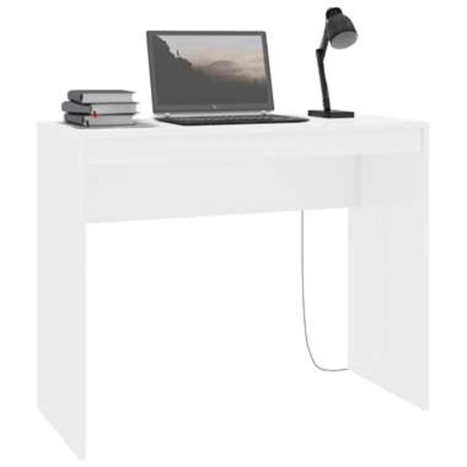 VidaXL Bureau 90x40x72 Cm Bewerkt Hout Hoogglans Wit 5 VidaXL Bureau 90x40x72 Cm Bewerkt Hout Hoogglans Wit - Afbeelding 3