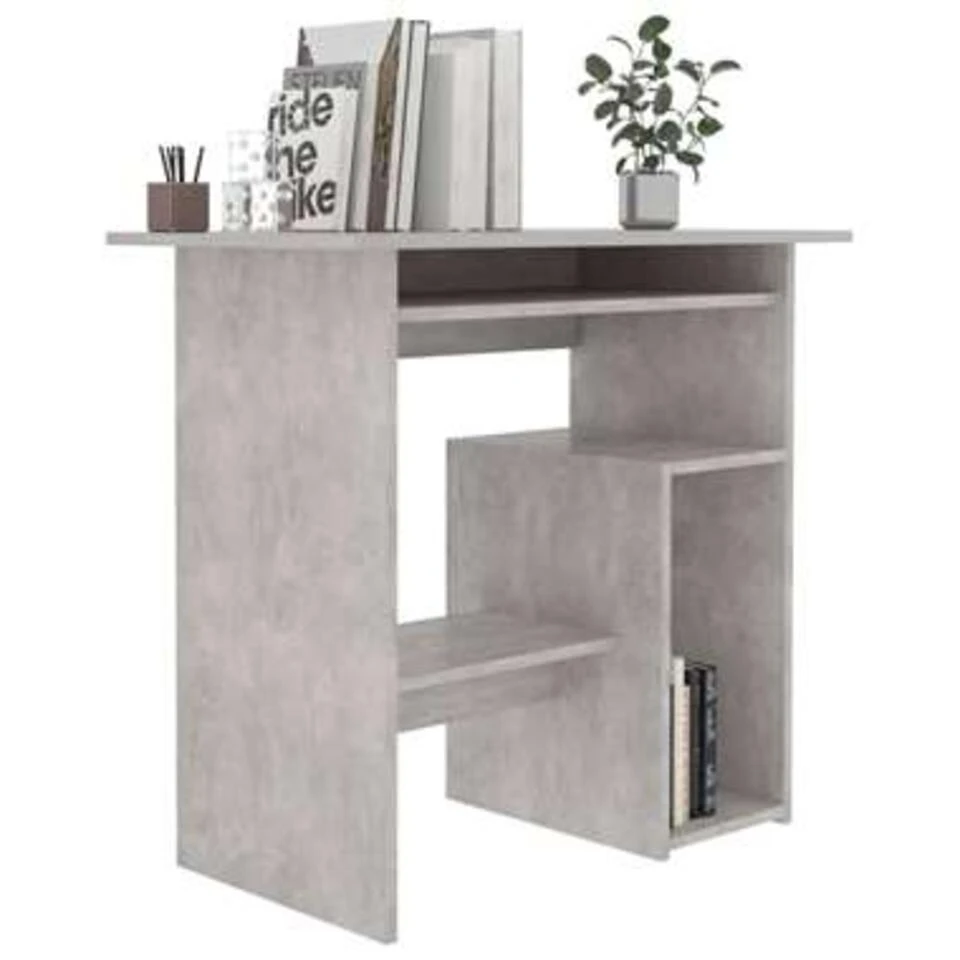 VidaXL Bureau 80x45x74 Cm Spaanplaat Betongrijs 5 VidaXL Bureau 80x45x74 Cm Spaanplaat Betongrijs - Afbeelding 3