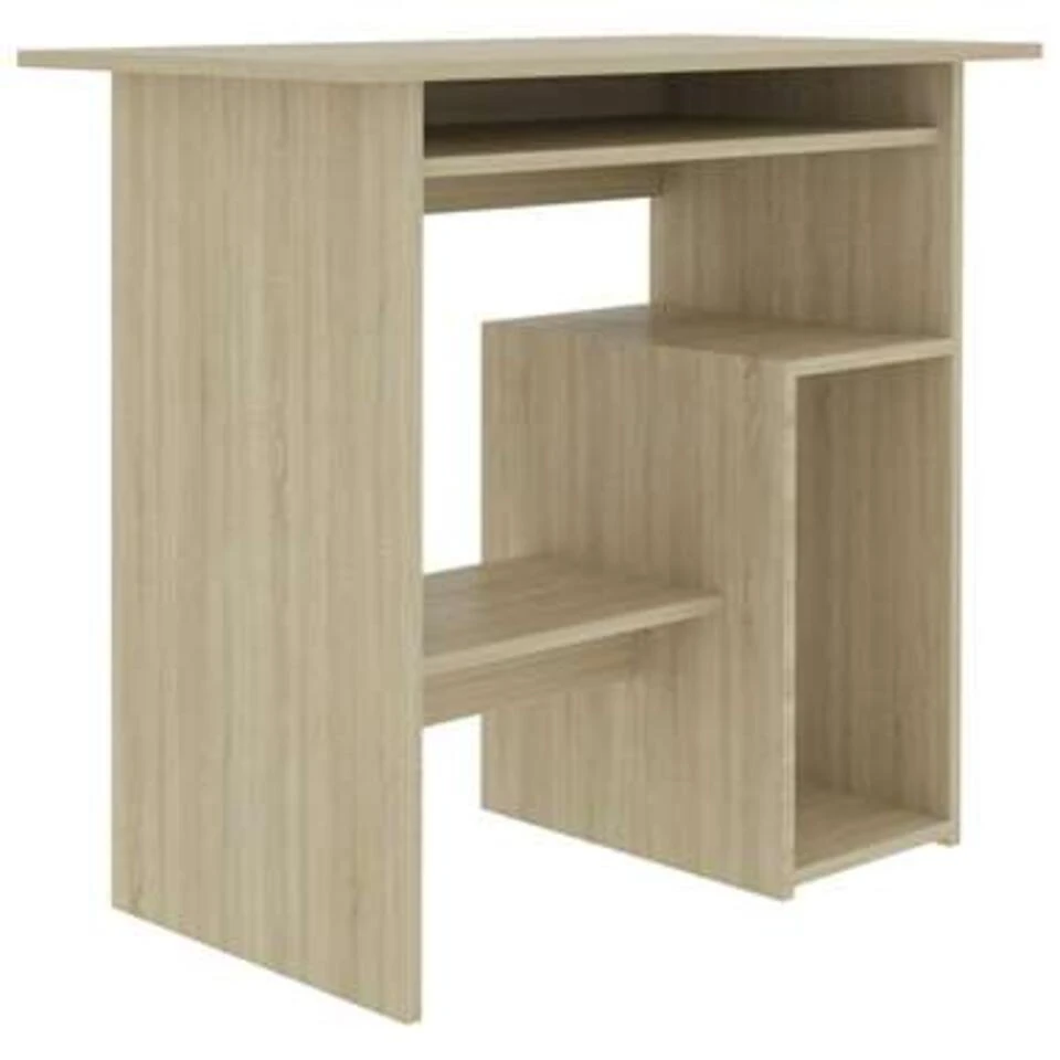 VidaXL Bureau 80x45x74 Cm Spaanplaat Sonoma Eikenkleurig 4 VidaXL Bureau 80x45x74 Cm Spaanplaat Sonoma Eikenkleurig - Afbeelding 2