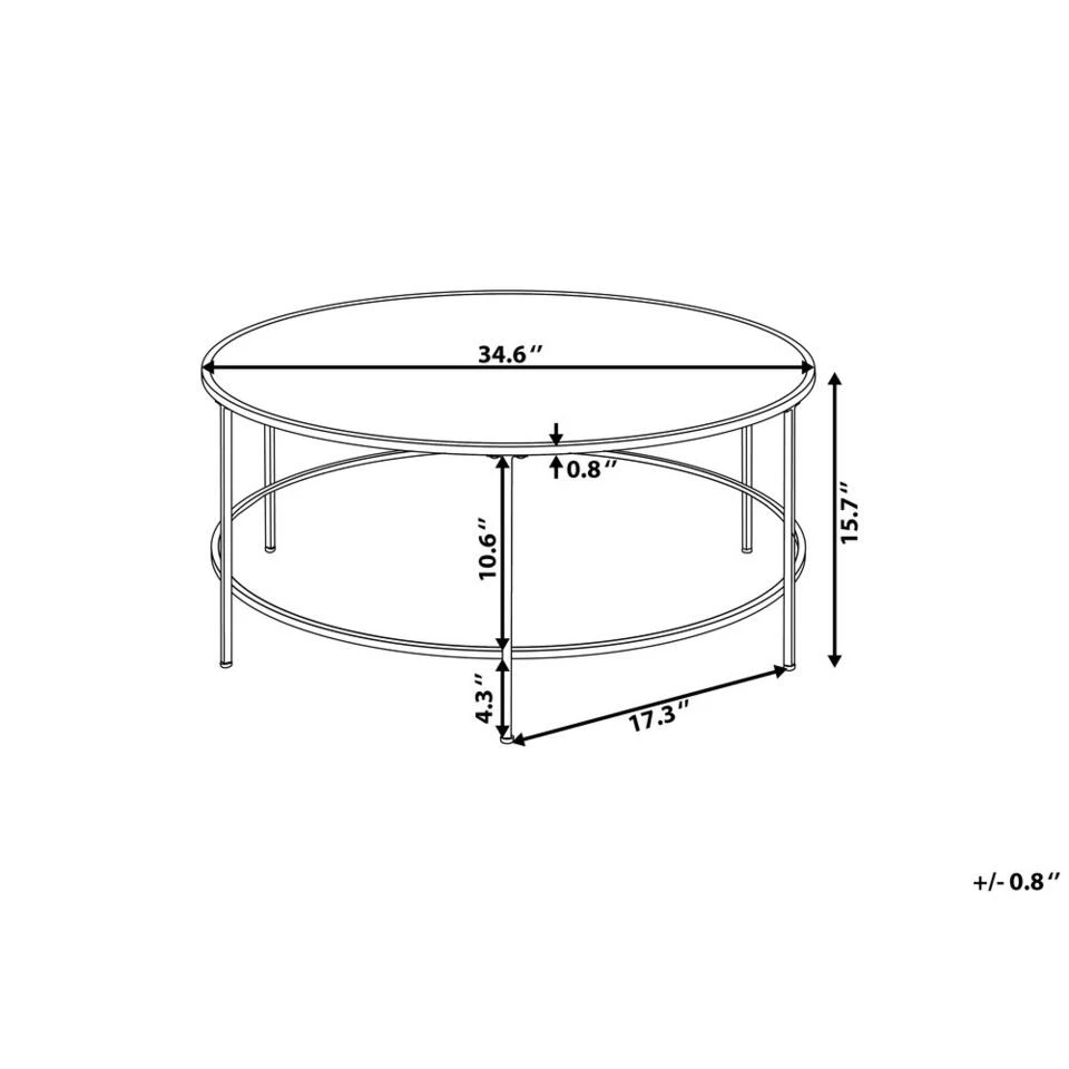 Beliani Salontafel FLORENCE - Zwart Glas 5 Beliani Salontafel FLORENCE - Zwart Glas - Afbeelding 3