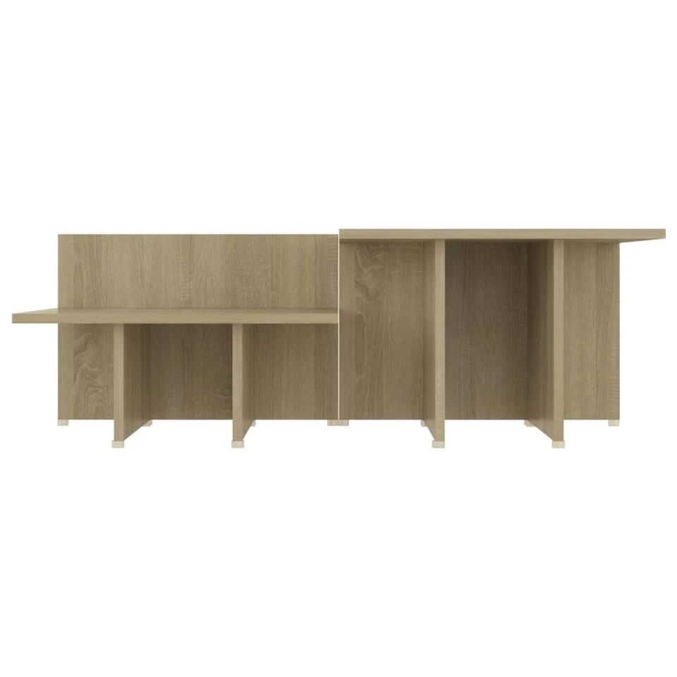 VidaXL Salontafels 2 St 111,5x50x33 Cm Bewerkt Hout Sonoma Eikenkleur 6 VidaXL Salontafels 2 St 111,5x50x33 Cm Bewerkt Hout Sonoma Eikenkleur - Afbeelding 4
