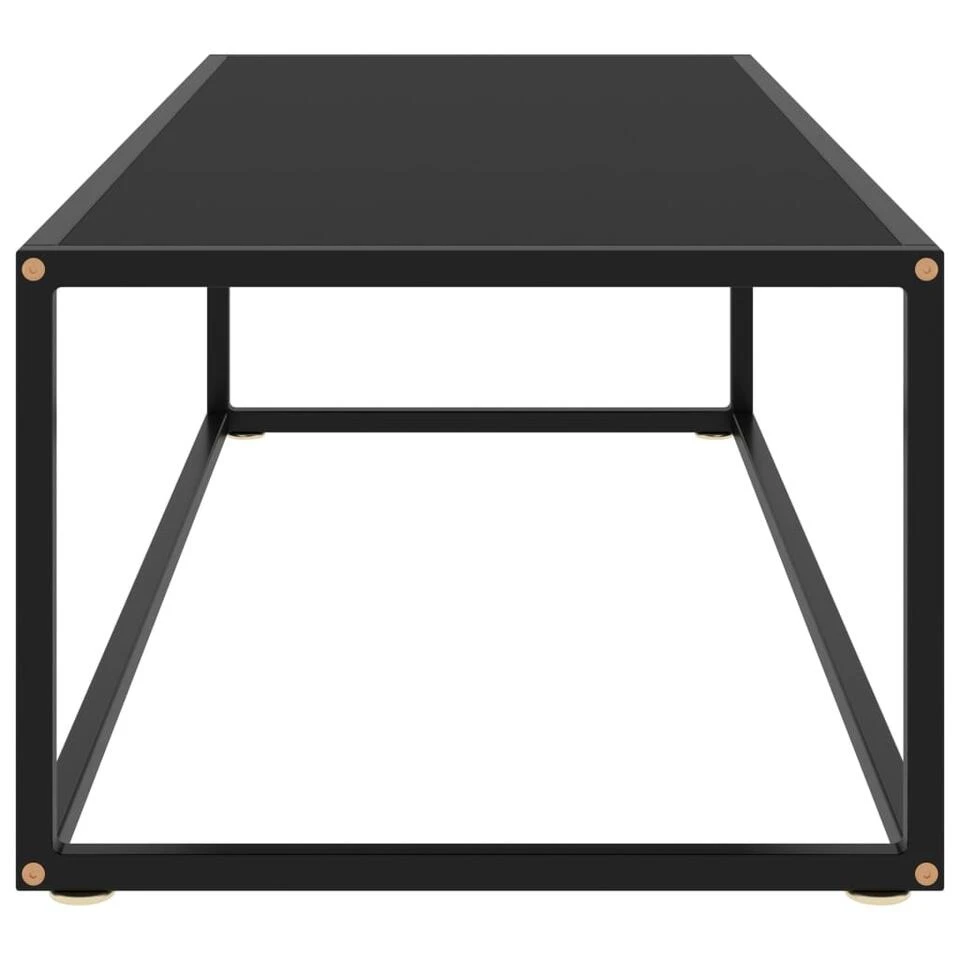 VidaXL Salontafel Met Zwart Glas 120x50x35 Cm Zwart 4 VidaXL Salontafel Met Zwart Glas 120x50x35 Cm Zwart - Afbeelding 2