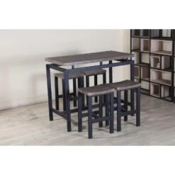 Poldimar Barset Mesin 120x60 Met 4 Barkrukken - Bruin/zwart -VIDAXL Verkoopwinkel 5c0070d3608c493785884e70fa75b164