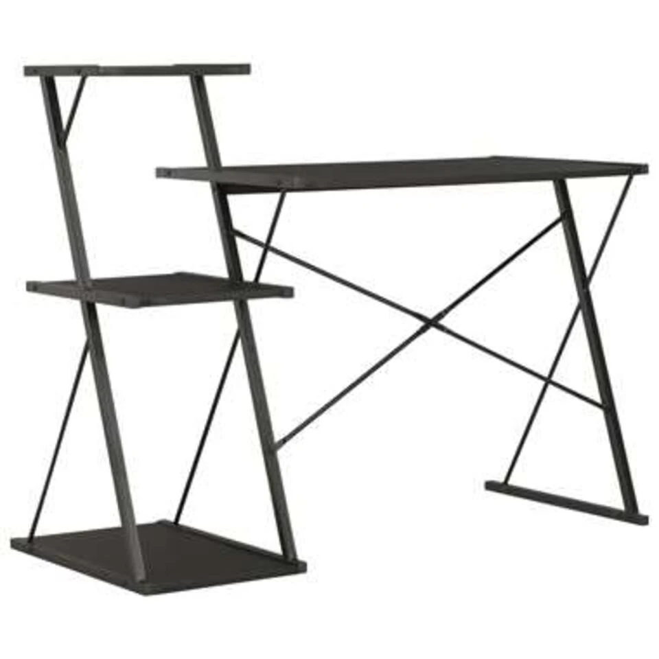 VidaXL Bureau Met Schap 116x50x93 Cm Zwart 6 VidaXL Bureau Met Schap 116x50x93 Cm Zwart - Afbeelding 4