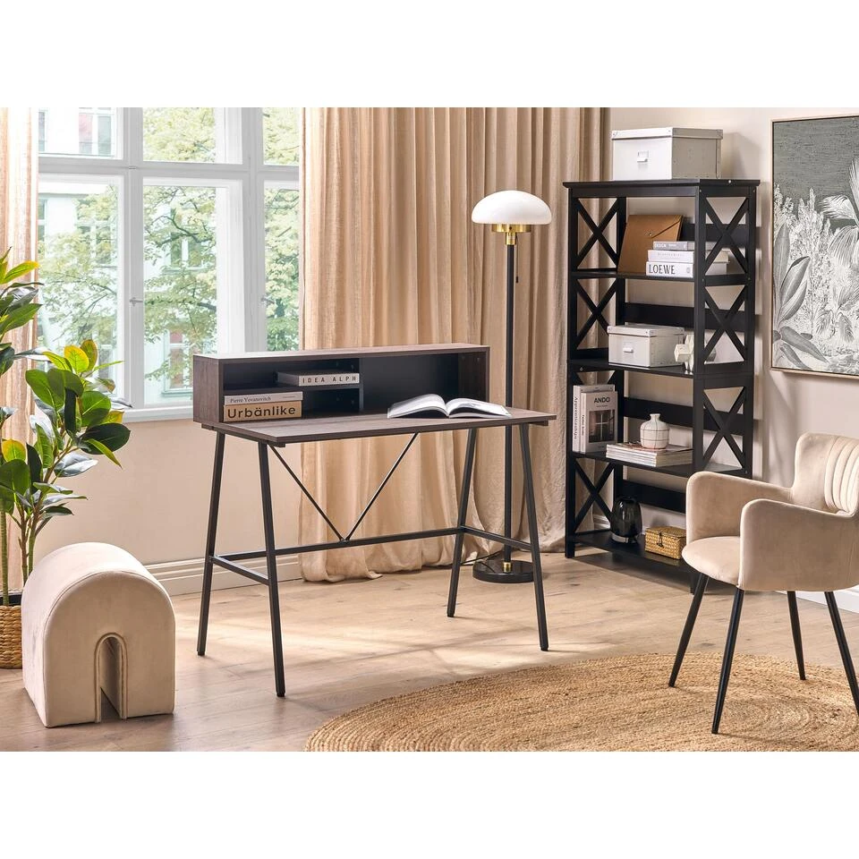 Beliani FOSTER/HARISON - Donkere Houtkleur Spaanplaat, Mdf 4 Beliani FOSTER/HARISON - Donkere Houtkleur Spaanplaat, Mdf - Afbeelding 2