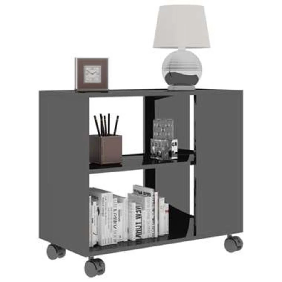 VidaXL Bijzettafel 70x35x55 Cm Bewerkt Hout Hoogglans Zwart 5 VidaXL Bijzettafel 70x35x55 Cm Bewerkt Hout Hoogglans Zwart - Afbeelding 3